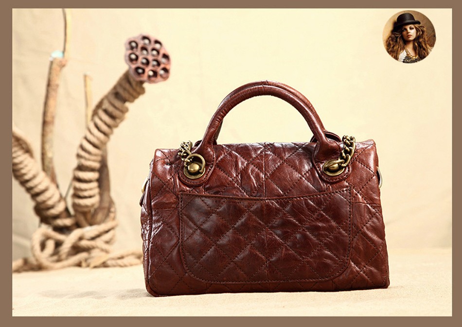 Cobbler Legend Vintage Oil Wax Genuine Leather Women's Messenger Bag