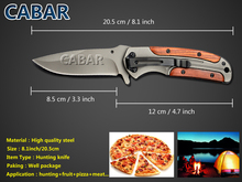 Cabar 2015 New Arrival 85mm Single Blade Hunting Camping Diving Outdoor Knife Top Quality Blade Free
