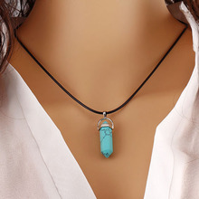 Fashion Multi Color Quartz Necklaces Pendant Necklace Chain Crystal Stone Necklace women jewelry accessories