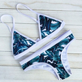 Women Sexy Printed Bikini Set Push Up Padded Bra Top Triangle Bottom Bandage Brazilian Swimwear Bathing