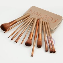 12 pcs NAKE 3 naked kit de pinceis de pinceaux maquillage maquiagen pincel makeup brushes set