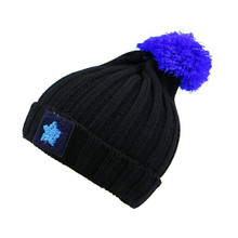 2016 Winter Beanies Knitted Cap Crochet Hat Five-Pointed Star Roll-Up Hem Knitted Hat Pompons Ear Protect Casual Cap