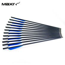 12pcs Lot 8 8mm Archery Carbon Arrow 20 Inch Blue Turkey Feathers Iron Shooting Hunting Carbon