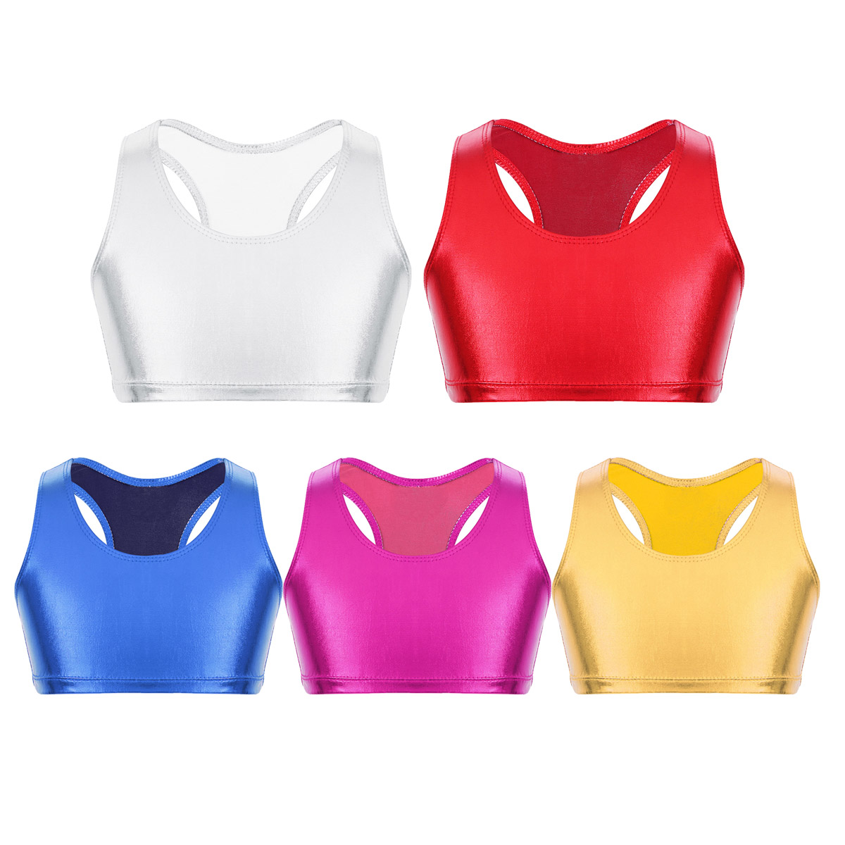 iEFiEL Kids Girls Dance Sports Bra Workout Fitness Crop Tops Strappy Sleeveless Bralet Bustier Vest Tops