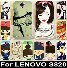 2015 Case Lenovo S820 820 Cover Hat girl Lenovo Mobile Phone Skin Shell Painted Phone Case Cover Accessories Drop Shipping