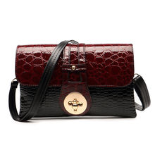 New 2016 Patent Leather Crocodile Women Messenger Bags Ladies Crossbody Shoulder Bags For Women Casual Bag Ladies Sac A Main