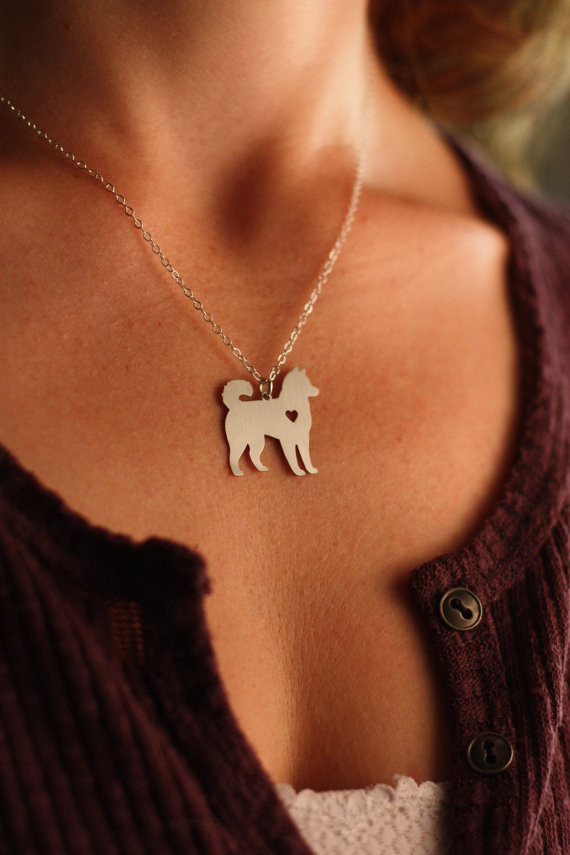 SALE - Husky Necklace - Siberian - Alaskan - Malamute - Akita - Custom Dog Necklace - Dog Breed- Personalized-Dog Memorial Gift - Family Pet