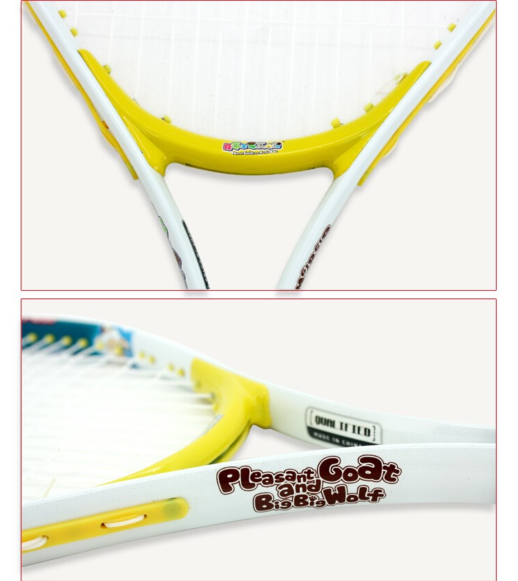 Kids 1x Tennis Racquet Plesant Goat and Big Big Wolf Children Sports Training Rackets