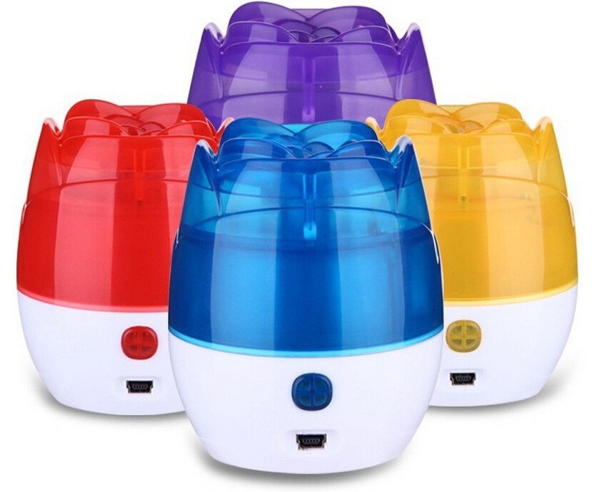 Aroma Diffuser Colorful Roses Humidifier Desktop Light LED Aroma Lamp