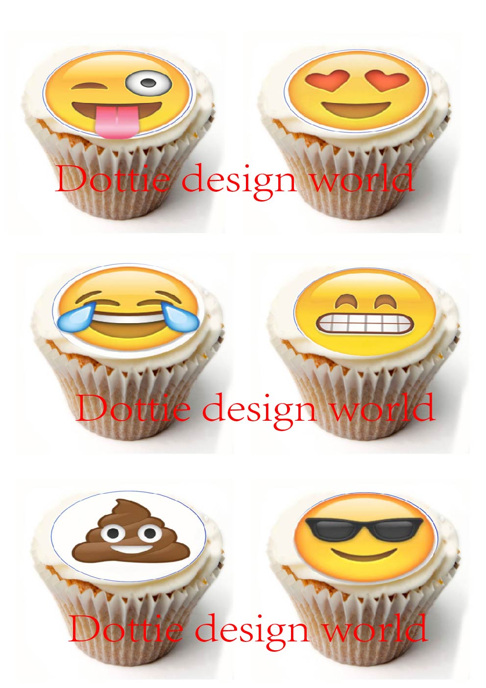 24 Emojis Edible cake topper wafer rice paper for cake ...