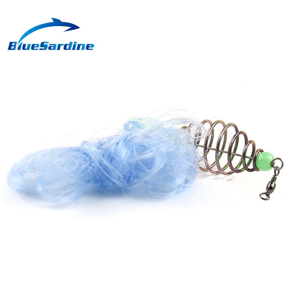 3PCS Fishing Nets Small Middle Large Size Hole Fish Trap Fishing Tackle Net Nylon Luminous Beads