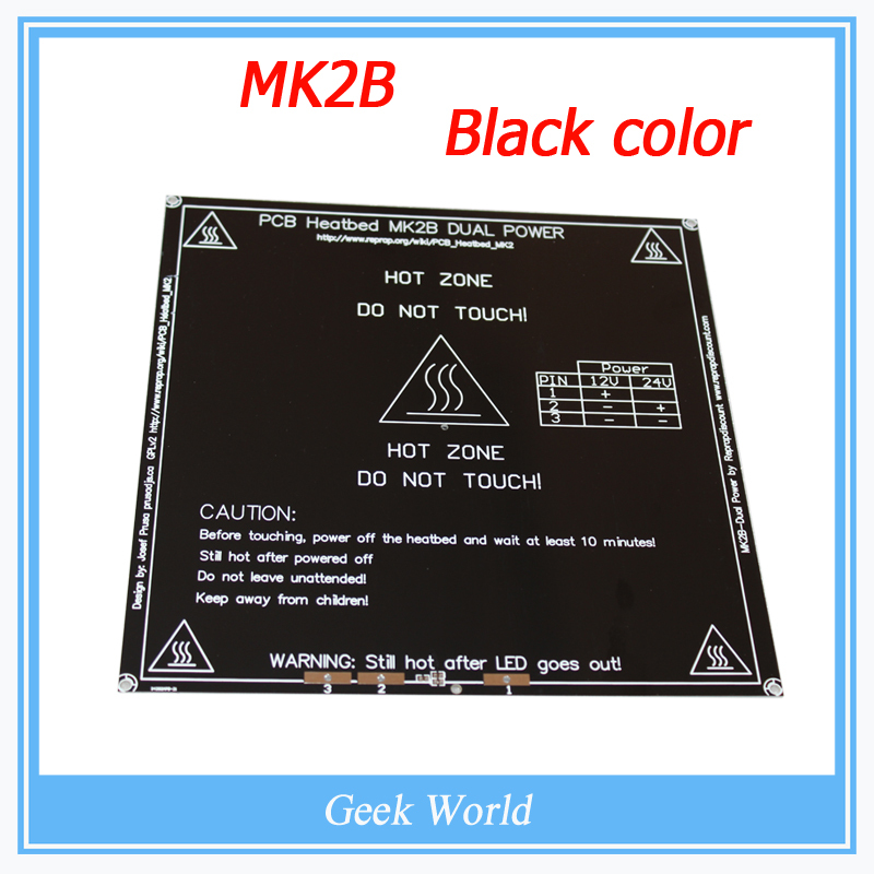 New RepRap 3D Printer PCB Heatbed MK2B Heated Bed Hot Plate For Prusa&Mendel MK2A MK1 Black Colo
