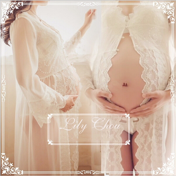 font b Maternity b font Maxi Lace Dress Pregnant Photography Props Fancy Pregnancy font b