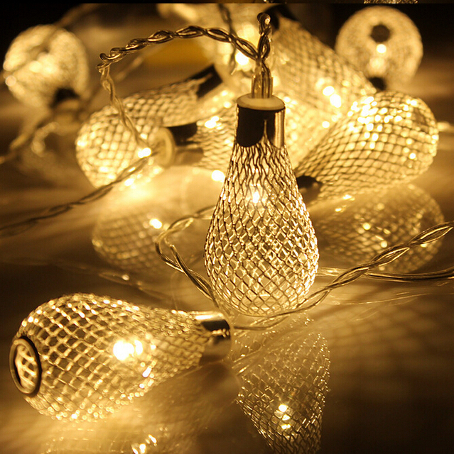 20led Battery Operation led string LED Metal Drip String Lights Patio Wedding Party Christmas ...