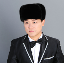 New Hot Sale Han Edition Real Mink Fur Hats For Men Fashion Northeast High-Grade Whole Skin Black Brown Super Warm Casual Caps