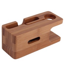 Bamboo Wood Charging Station Charger Dock Stand Holder For Apple Watch Phone For iWatch For iPhone