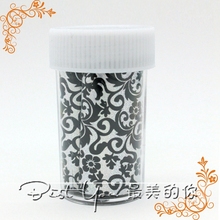 Newest 1 Roll Black Flower Nail Art Transfer Craft Foil Fashion Nail Sticker Tip MJ0994 A23