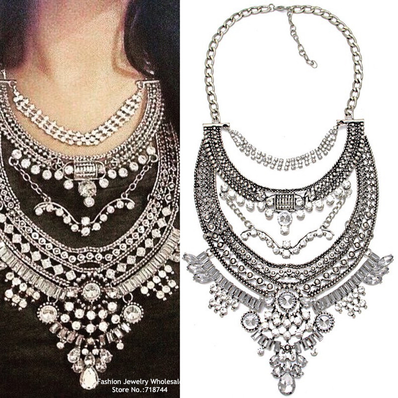 Aliexpress.com Comprar 2016 joyería de MODA grandes collares declaración plateado punk vintage colgante, collar de bisutería bijoux para las mujeres de