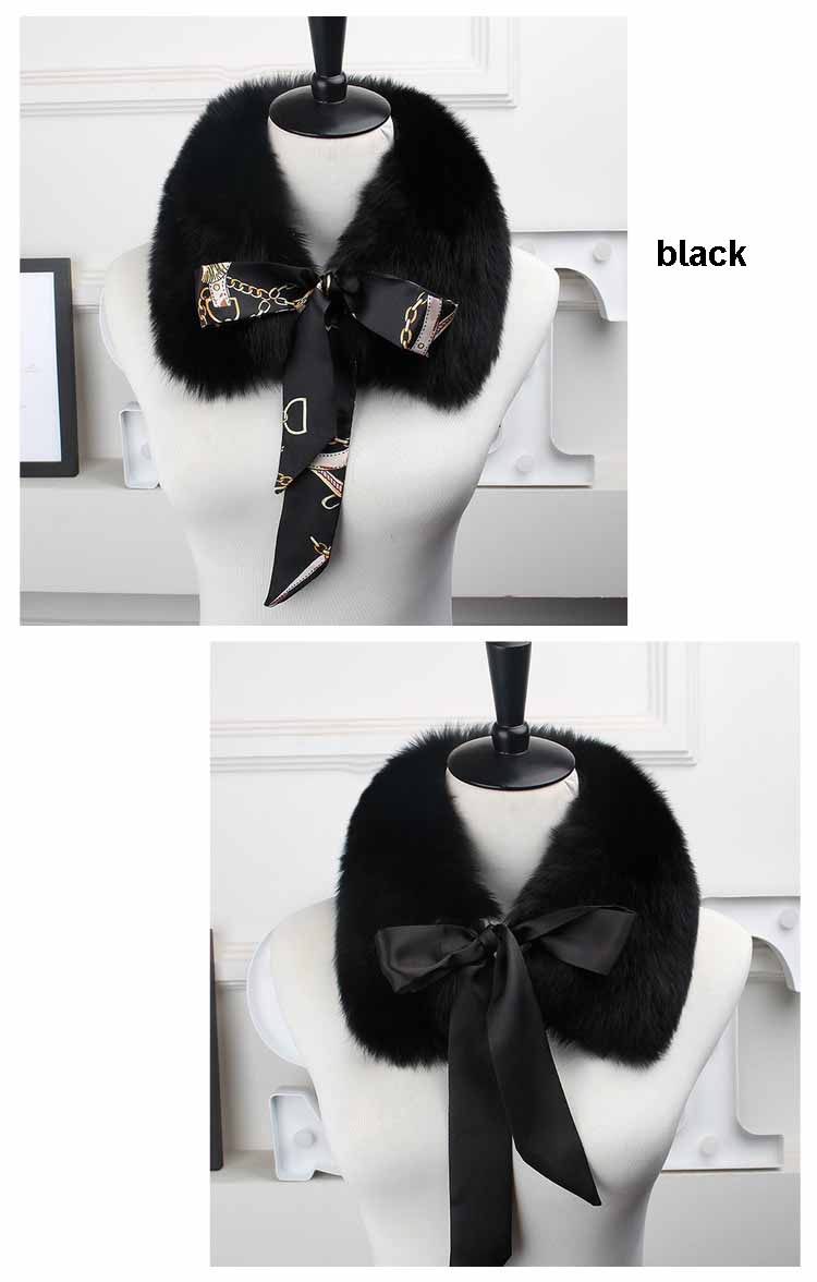 fox fur collar lace black