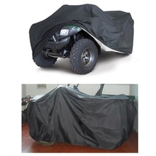 Portable Quad Bike ATV Black Cover Parts Vehicle Tractor Motorcycle Car Covers Waterproof Resistant Dustproof Anti-UV Size L/XXL