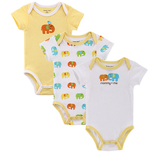 3 Pieces/lot Fantasia Carter Baby Bodysuit Infant Jumpsuit Bebe Overall Short Sleeve Body Suit Baby Clothing Set Summer Cotton