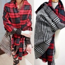 2016 New Women’s Scarves Winter Warmer Neck Scarf Tartan Soft Shawl Wrap Stole Plaid Scottish Reversible Accessories