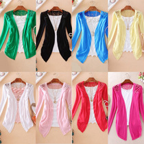 New 2014 Hot Fashion Women Cardigan Sale Lace Sweet Candy Pure Color Slim Crochet Knit Blouse