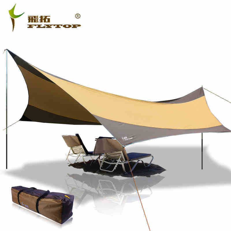 Flytop 5-8 person 550 * 560cm rain proof beach fishing awning canopy tarp outdoor sun shelter park camping pergola canopy tent