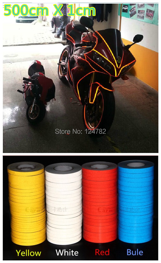 Гаджет  New 500cm X 1cm Motorcycle Reflective Tape Stickers Car Styling For Mercedes benz VW Wolkswagen Chevrolet Peugeot More None Автомобили и Мотоциклы