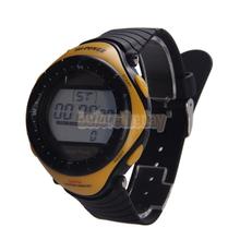 Betr Hi potencia ronda Dial Digital resistente al agua deporte reloj de la energía Solar 0405 amarillo