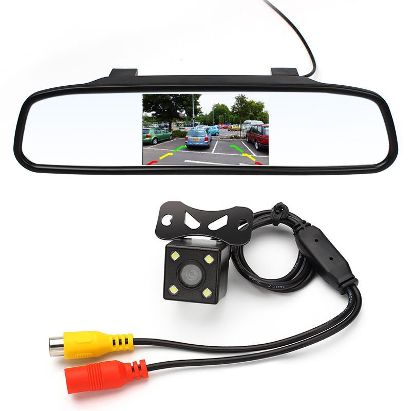 Safety Car Parking Assistance 4.3 Inch Rear View Camera HD Video CCD LED Night Vision Auto Reversing Rearview Mirror Monitor