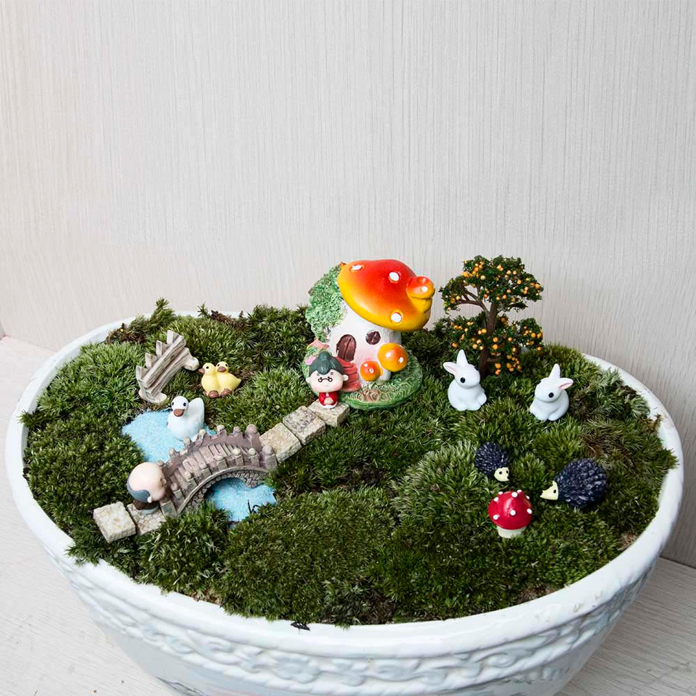 Blesiya Deer Ornament Resin Miniature Bonsai DIY Terrarium Home Decorative