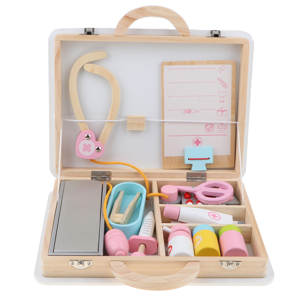 wooden doctor play set
