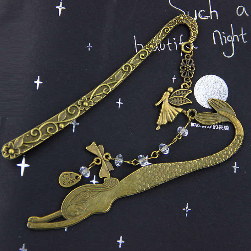 1Pcs Retro Alloy Mermaid Bookmark Butterfly New Metal Beaded Fashion Genius Hot 1Pcs Retro Alloy Mermaid Bookmark Butterfly New Metal Beaded Fashion Genius Hot