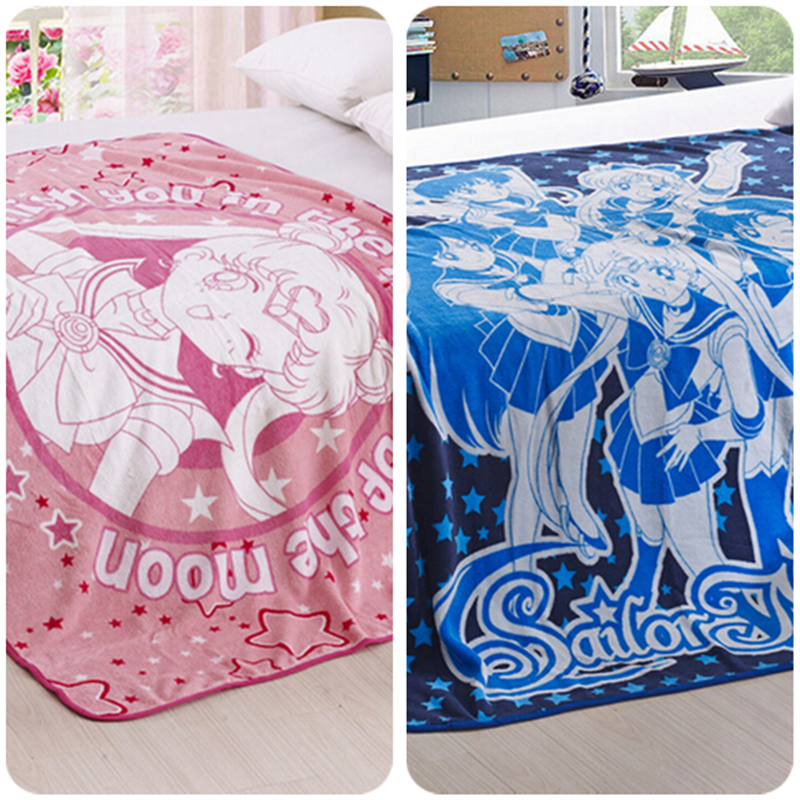 140*100cm Japan anime blanket cartoon Sailor Moon coral fleece blanket