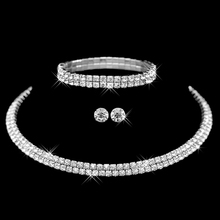 Scorching Selling Rhinestone Crystal Choker Necklace Earrings and Bracelet Wedding ceremony Jewelry Items Wedding ceremony Gear