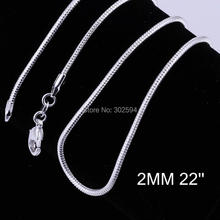 2MM 16-24inches promotions Price Beautiful 925 sterling silver WOMEN MEN Cute chain necklace high quality fashion for pendant