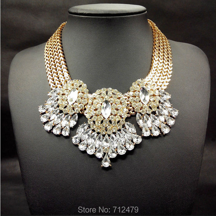New Za Brand Fashion Luxury Crystal Chunky Gold Wedding Chain Shoulder ...