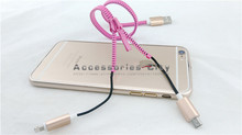 Colorful Zipper Micro USB Cord Data And Sync Charger Cable For iPhone 6 6Plus 5 5S