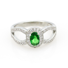 Green White Stone Ring Sterling-Silver-Jewelry Engagement Ring CZ Diamond Jewelry Anel Feminino Aneis Ruby Jewelelry Ulove J573