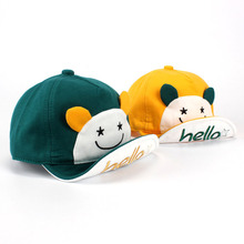 2016 New Cute Baby Boy and Girl Smile Face Baseball Cap Infant Hello Print Summer Sun Hat with ears