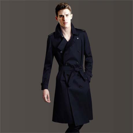 Autumn and winter fashion double breasted slim trench male long design coat plus size