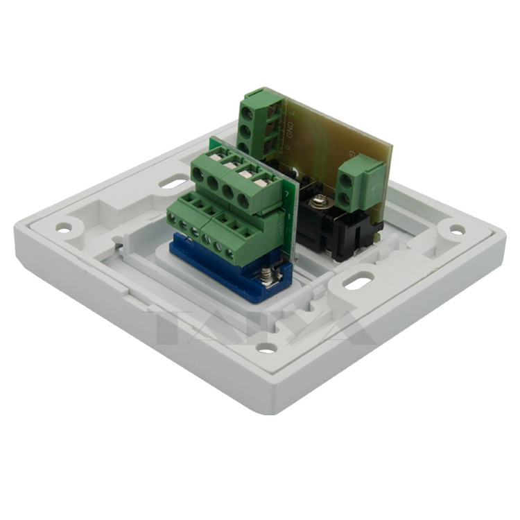 VGA, 3RCA wall plate with backside screw connector|wall plate|vga