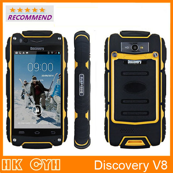 Original Discovery V8 waterproof shockproof WCDMA 3G GPS 4 0 Screen MTK6582 Dual Core 1 3GHZ