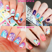 2 patterns/sheet BORN PRETTY Nail Water Decals Flower Leaf Animal Feather Designed Transfer Stickers Nail Art Sticker BP-W01-20