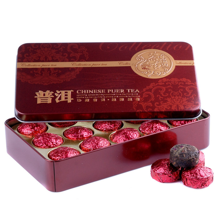 Rose Black Tea Pu er Puerh Tea Chinese Mini Yunnan Puer Tea Gift Tin box Green