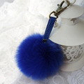 Imitate Rabbit Fur Ball Plush Fur Key Chain PU Leather 8 CM Keychain Pompom Car Bag