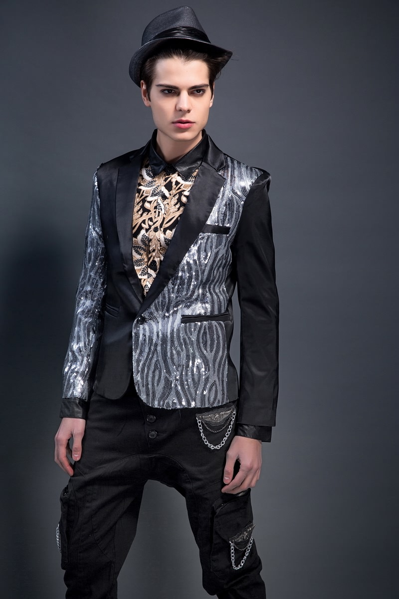 Online Get Cheap Embroider Blazer Sequin Aliexpress Alibaba truly Stage Clothing For Men