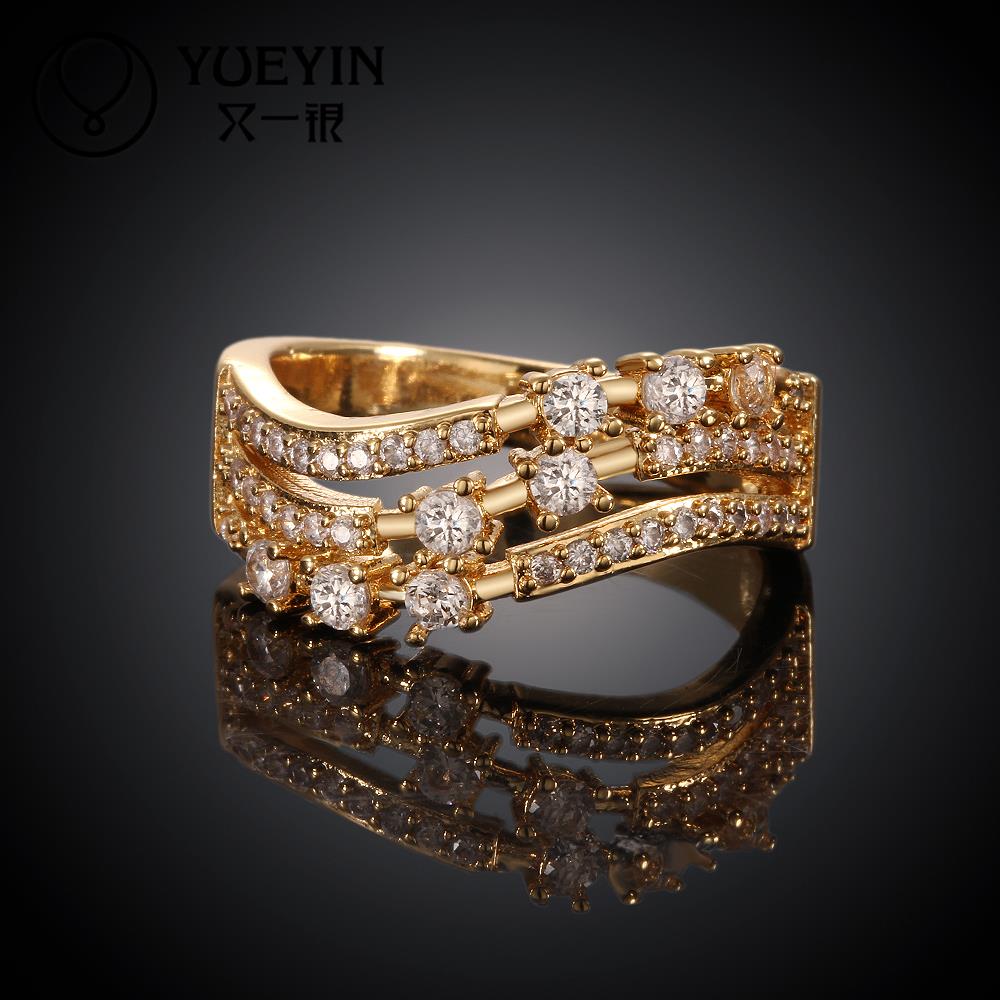 R021 Hot Sale Fashion Jewelry anillos 18K Yellow Gold 