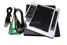 External USB 2.0 Optical Drive Enclosure Case + 9.5 mm SATA 2nd HDD Caddy Optical Bay